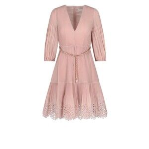 zimmermann carnaby embroidered bird dress Zimmermann Carnaby Embroidered Dress White Size 2 / AU 12